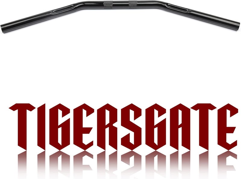 TIGERSGATE 1 inch Black Dimpled Simple Fat Drag Bars Compatible with Bobber Brat Cafe Chopper Custom Motorcycles 2007-up Sportster XL Models - Image 1